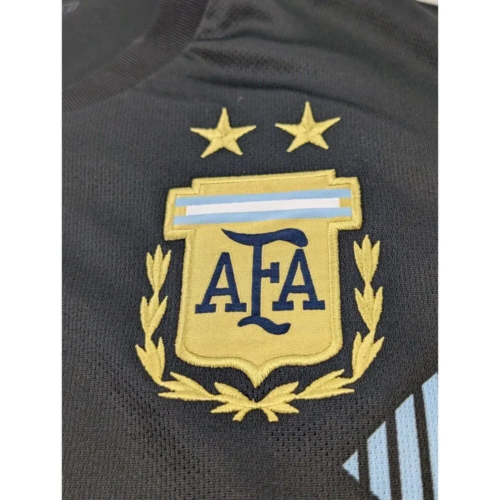 Argentina Soccer Jersey Mens Medium Black World Cup Away AFA Futbol - Picture 4 of 16